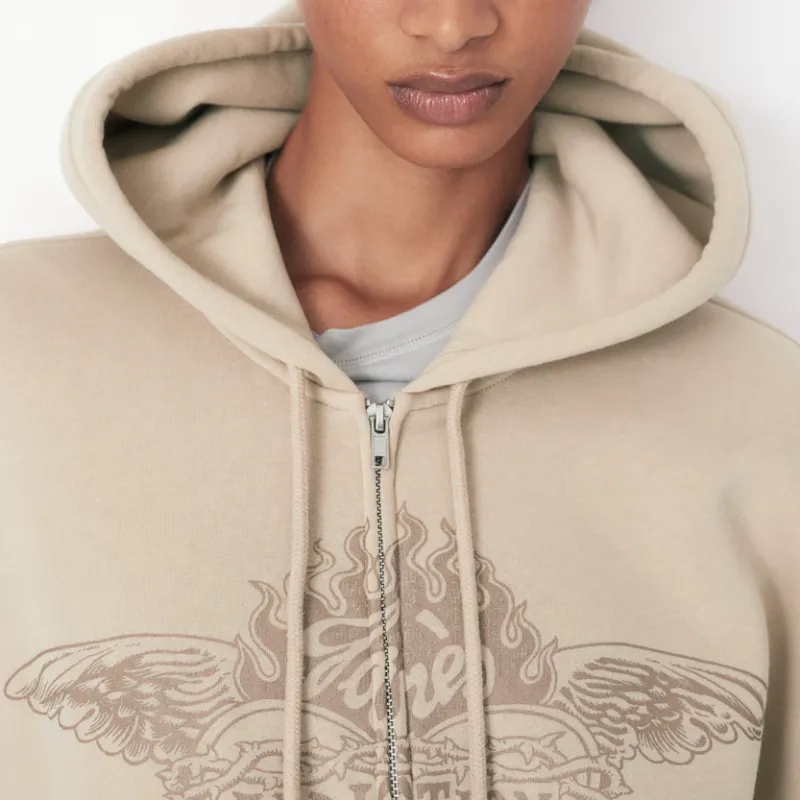 H&M Sweatshirt Women's Light Beige/Jane's Addiction-4