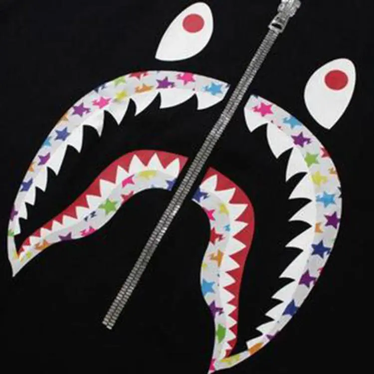 A BATHING APE Sta Pattern Shark Tee-1