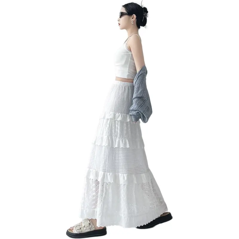 TBSM Casual Long Skirt Women's White-1