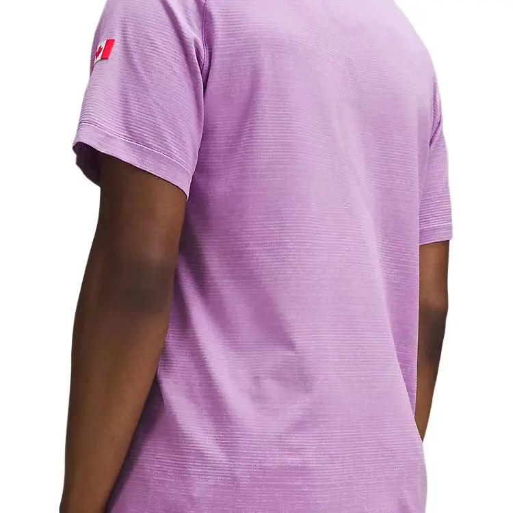 Lululemon Metal Vent Tech Collection Team Canada Collection T Shirt Men's Light Stripes-3