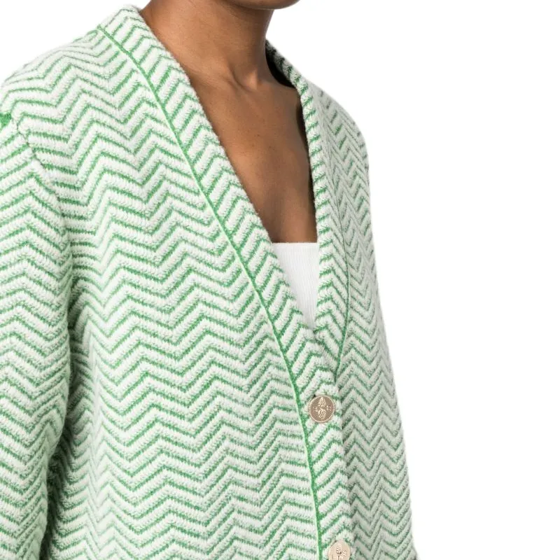 Barrie Chevron knit V neck Cardigan-2