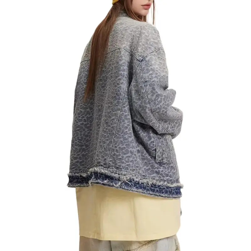 NHZN Denim Jackets Women's Vintage Blue-3