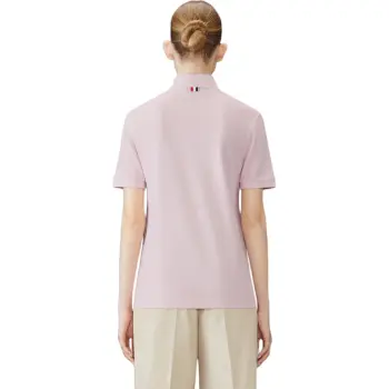 THOM BROWNE Logo patch Piqué Polo Top