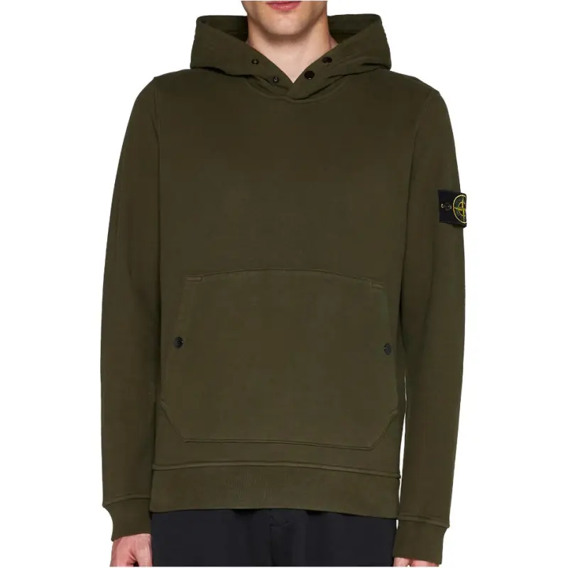 STONE ISLAND Logo Patch Long Sleeved Hoodie-3