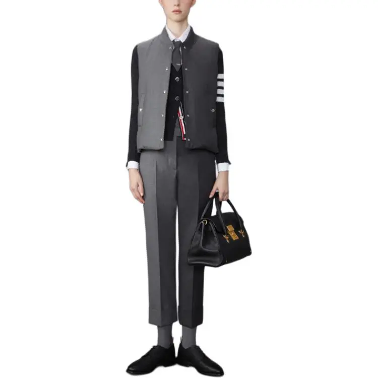 THOM BROWNE Colour Block Tapered Leg Trousers-3