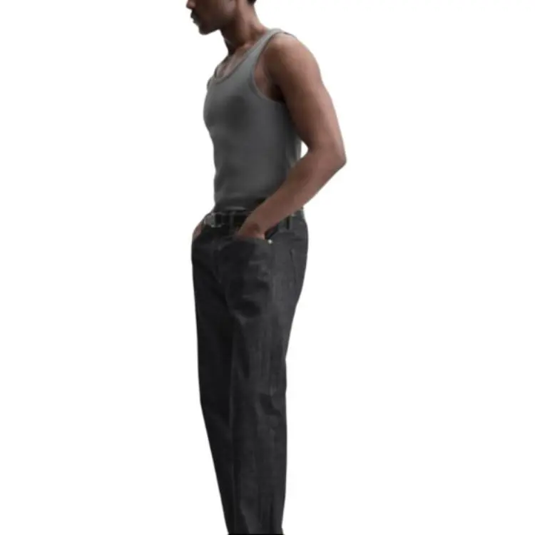 ZARA Tank Tops Men Gray-3