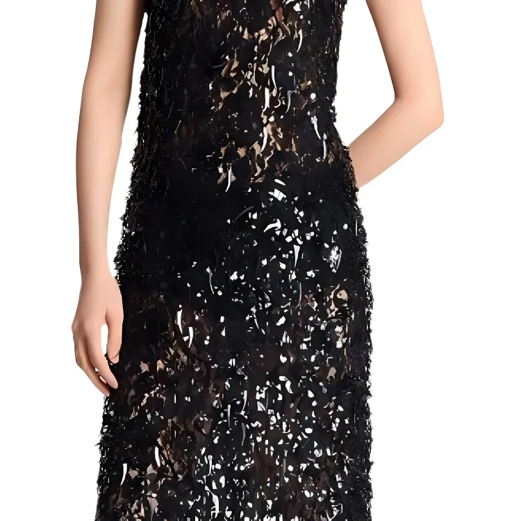 MICHAEL KORS Hand-Embroidered Sequin Floral Lace Sheath Dress-4