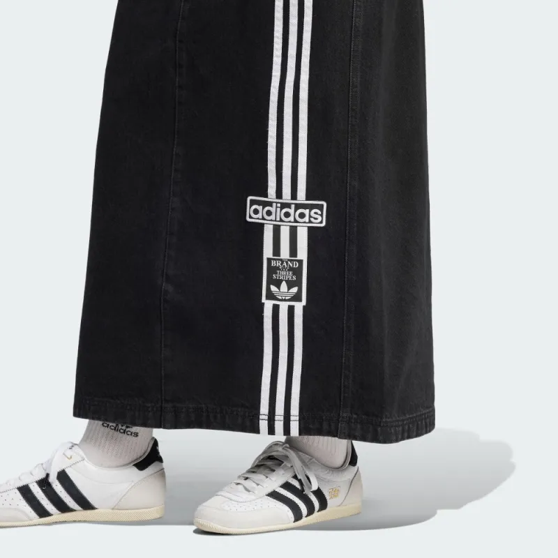 Adidas Originals Denim Long Skirts Women's Denim Black-4