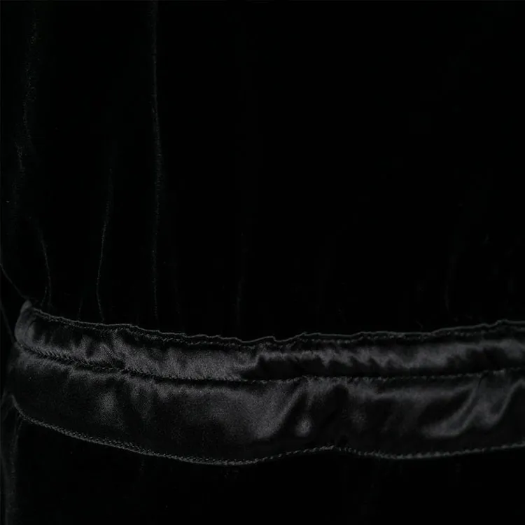 GUCCI Velvet Long Sleeve Dress Black-4
