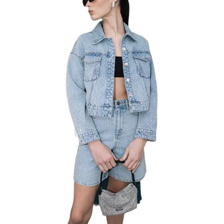 Self portrait Denim Jacket Women's Light Denim Blue-3