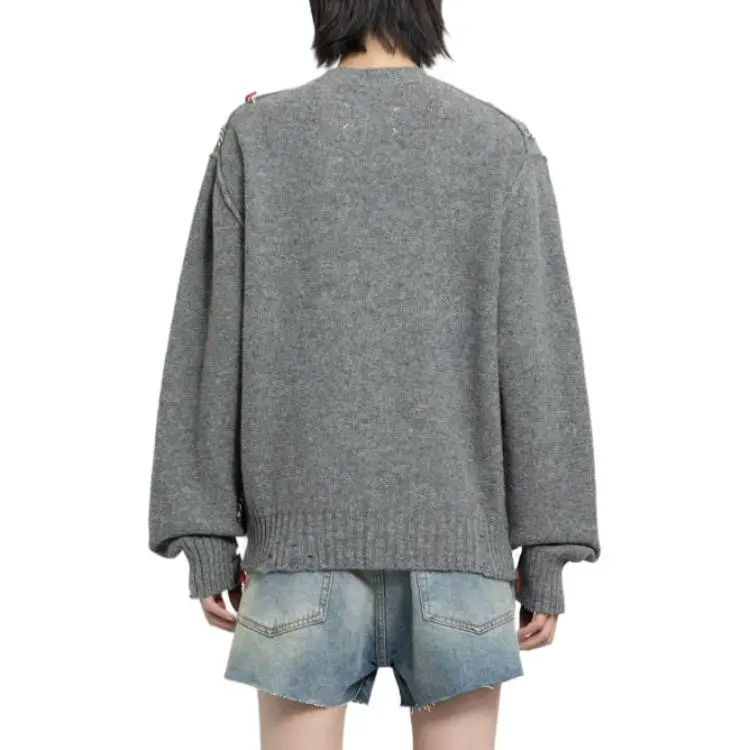 Maison Margiela Cut out Intarsia knit Cardigan-4