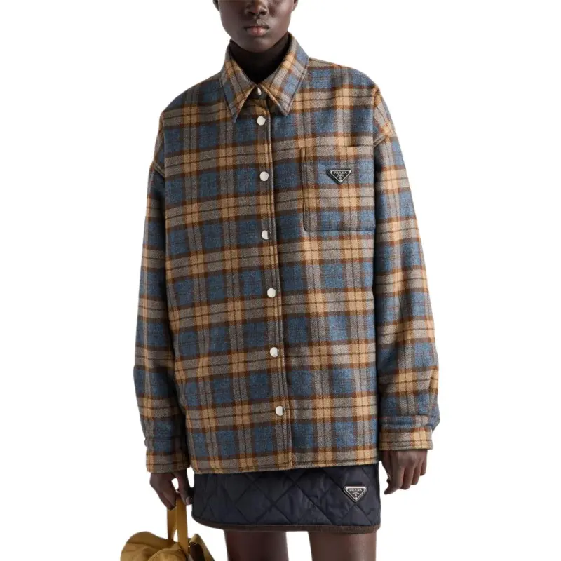 PRADA Checked Wool twill Lumberjack Jacket-3