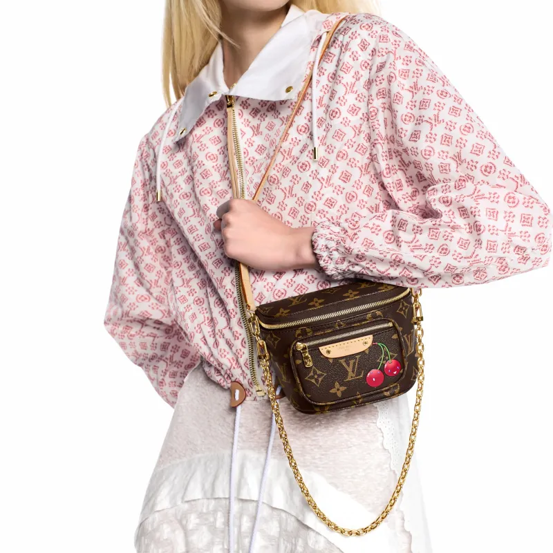 LOUIS VUITTON Takashi Murakami, Collaboration Bumbag Leather Fanny Pack Mini Women's Brown-6