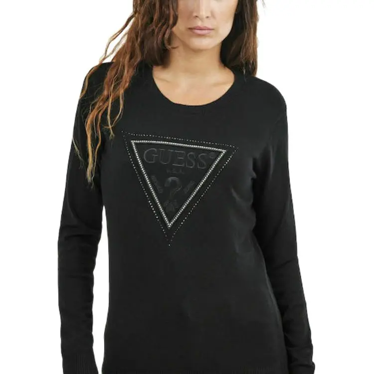 GUESS Drop Shoulder Sleeve T Shirt Women's Black-3