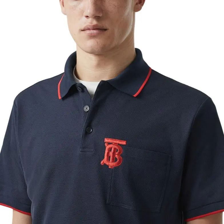 Burberry Polo Shirt Men's Marine Blue-5