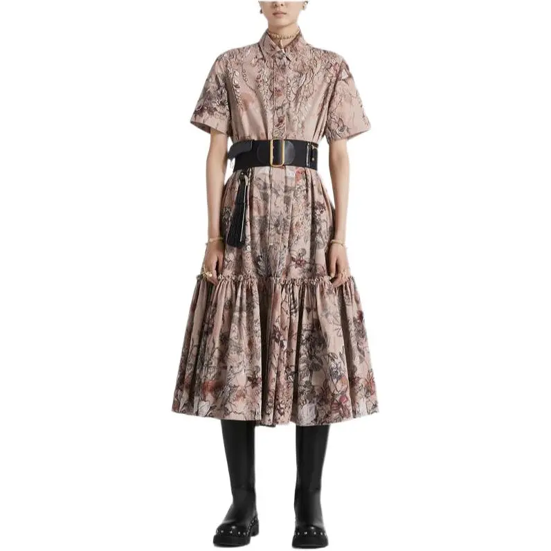 DIOR Short-Sleeved Dresses Women's Rose Pink-1