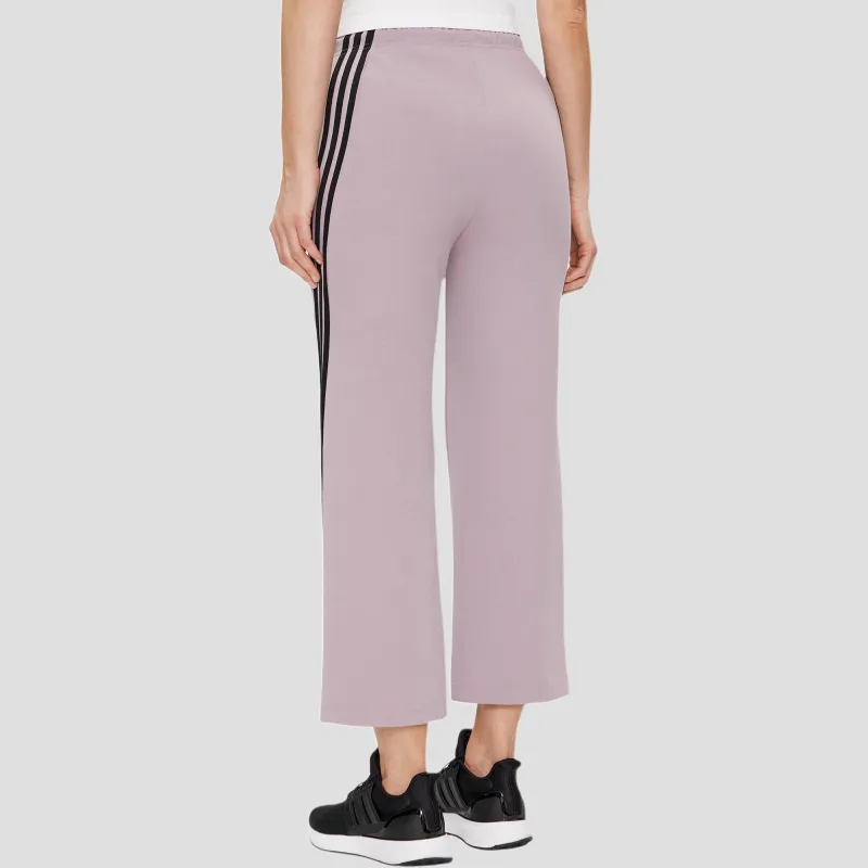Adidas Future Icons 3 Stripes Open Hem Joggers Knitted Sweatpants Women's Light Purple-4