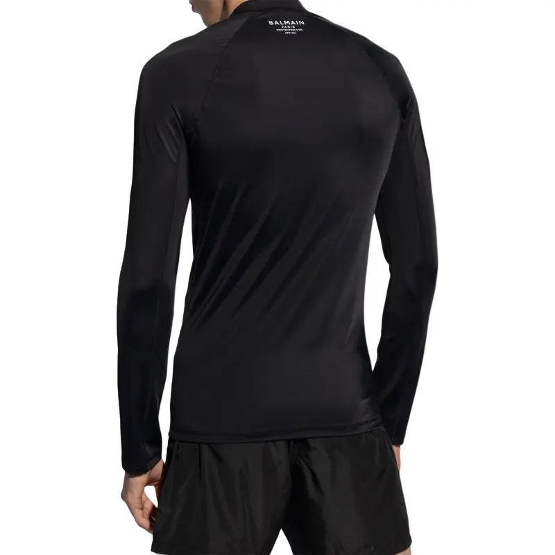BALMAIN Long Sleeved Logo Printed Swim Top-2