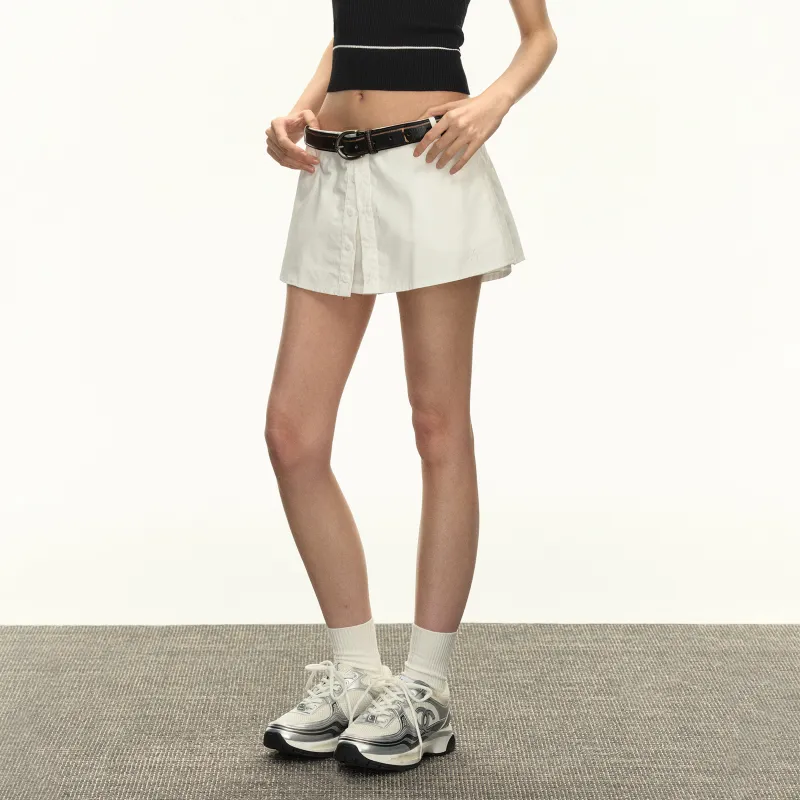 Ariseism Casual Short Skirts Women's White-3