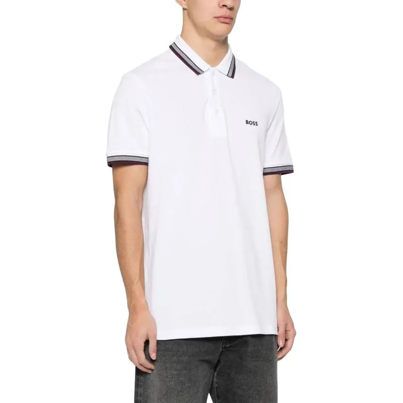 HUGO BOSS Logo Embroidered Short Sleeved Polo Shirt-4