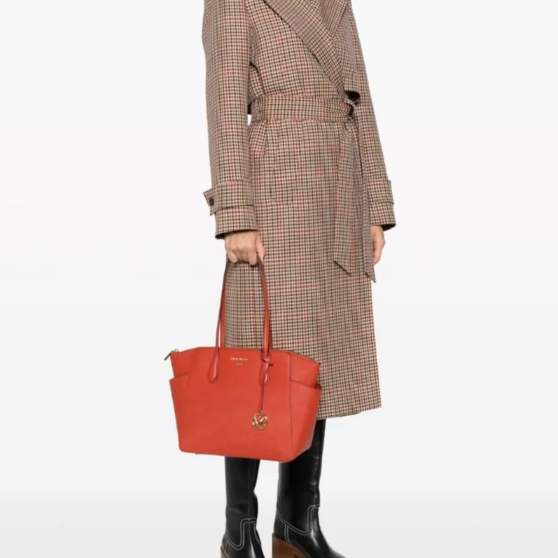 MICHAEL KORS MARILYN Calfskin Tote Bag Shopping Bag Shoulder Bag Handbag Women's Clay Orange-4