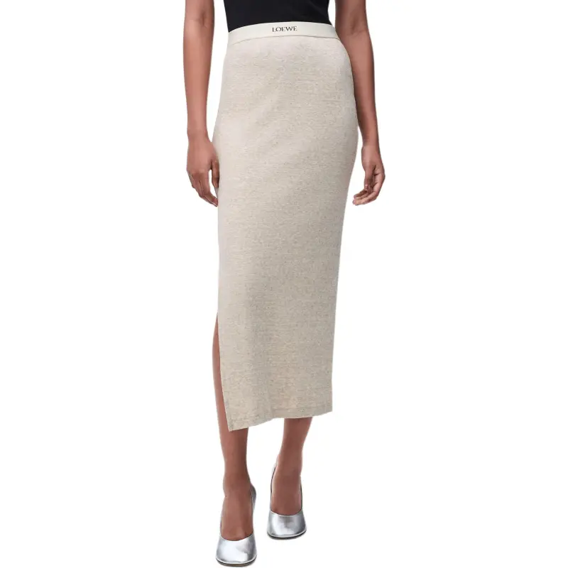 LOEWE Logo waistband Midi Skirt-3