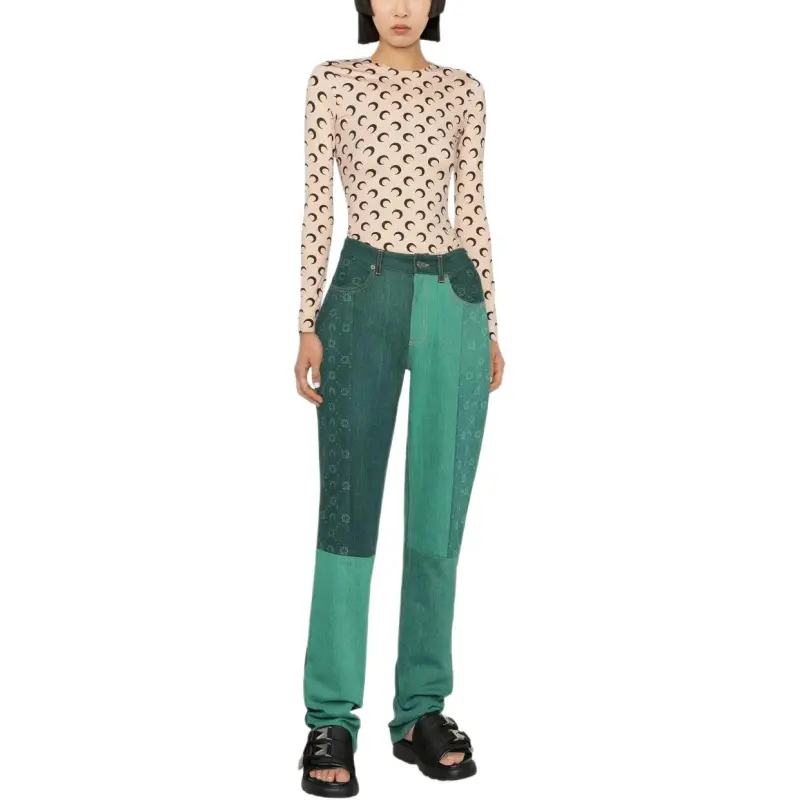 Marine Serre Moonogram Straight leg Jeans-2