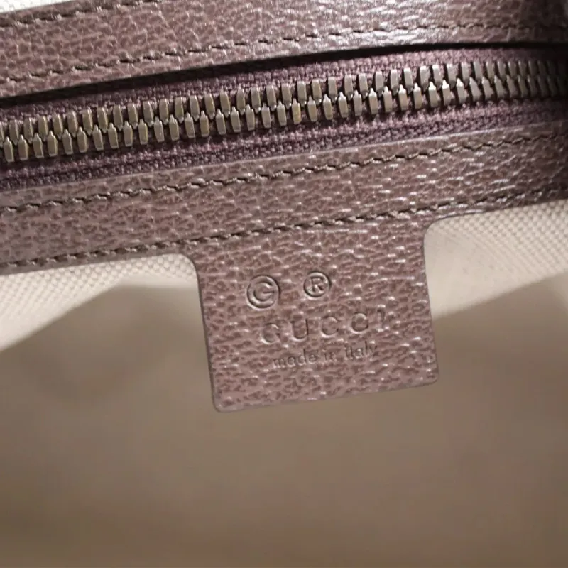 GUCCI GG Supreme Leather Paneled Canvas Bag, Shoulder Bag Women's Brown-7