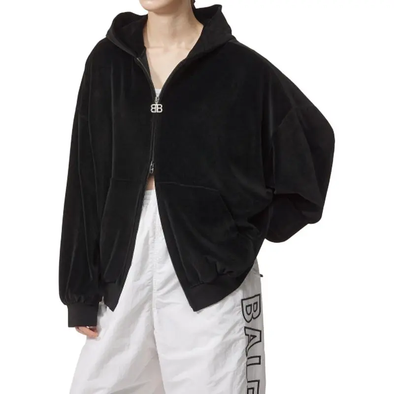 Balenciaga Embellished Logo Zipped Hoodie-2