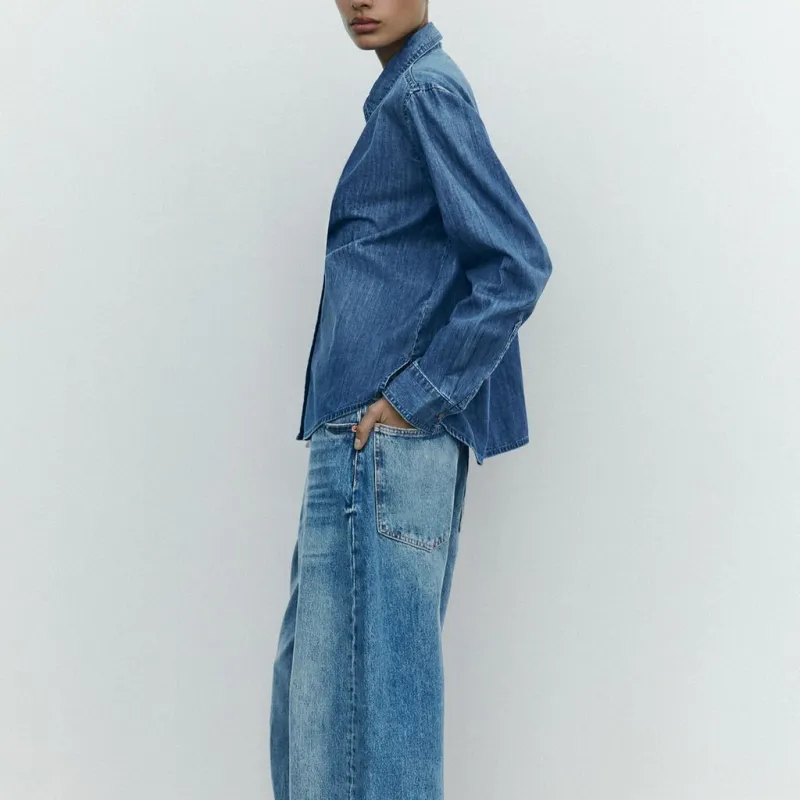 ZARA Trf Shirts Women's Blue-3