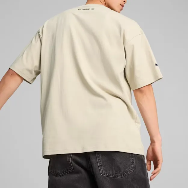 PUMA Porsche Legacy 911 SS24 Drop Shoulder Sleeve T-Shirt Men's Desert Dust-3
