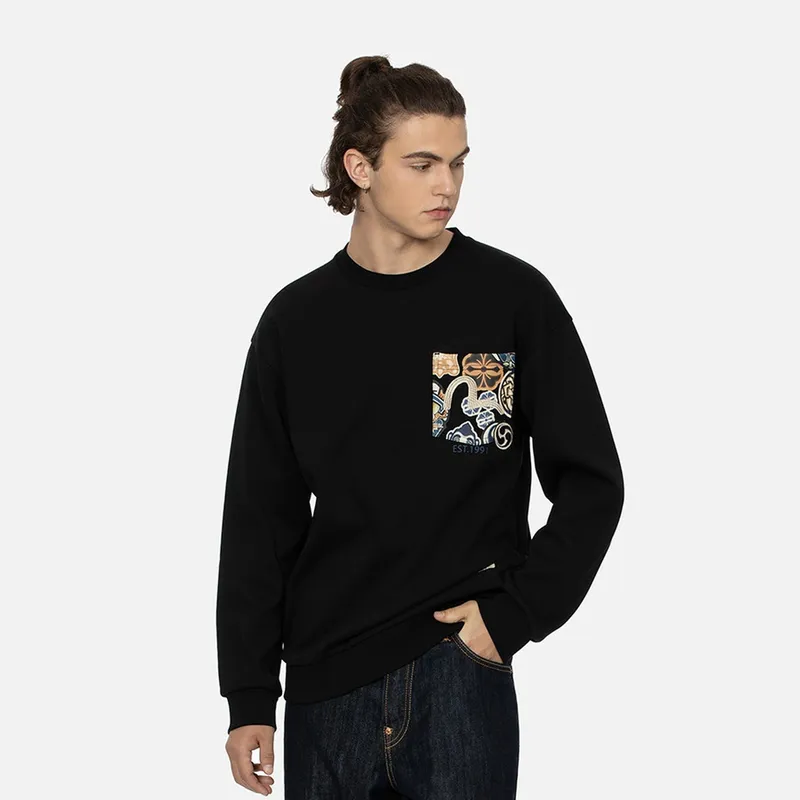 EVISU Sweatshirts Men Black-2
