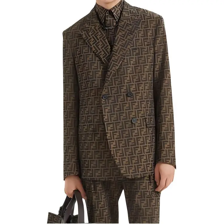 FENDI SS22 Jackets Coats Men's Brown-3