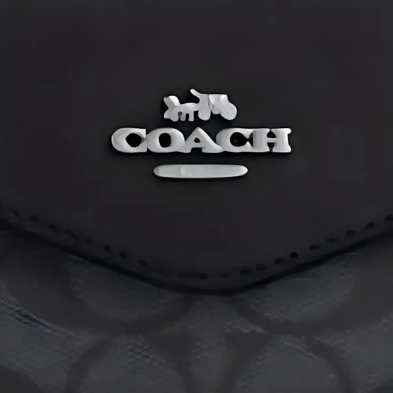 COACH Envelope Coated Canvas Envelope Wallet Trumpets Women's Silver & Graphite & Black-2