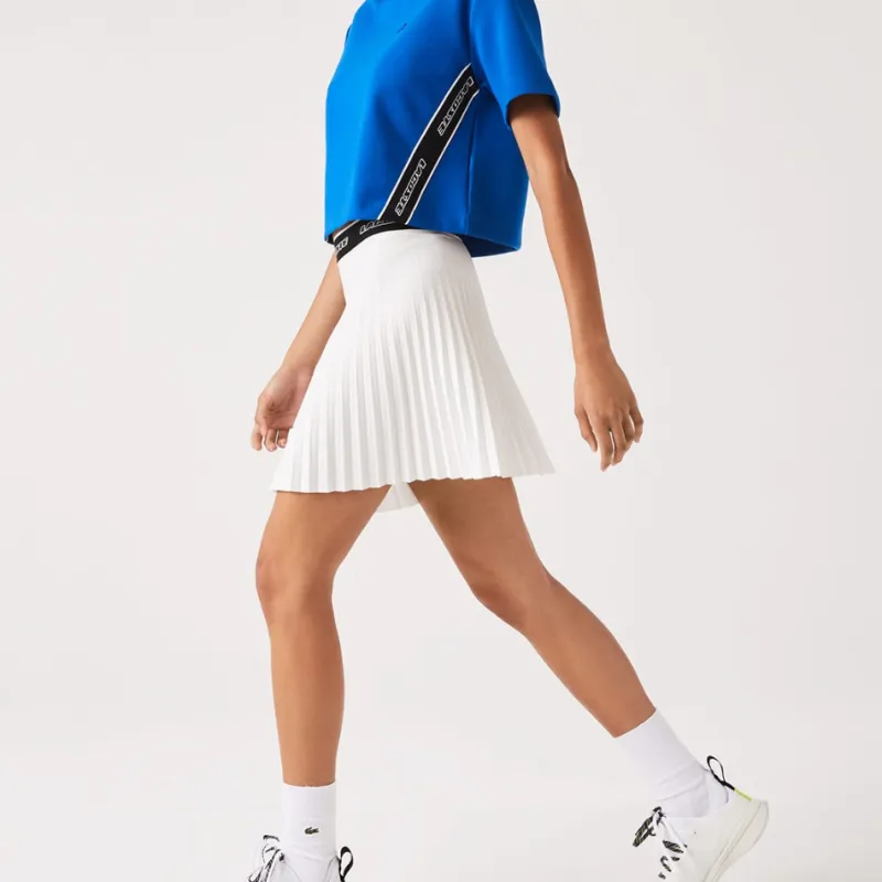 LACOSTE Casual Short Skirts Women's White-3