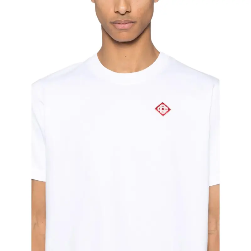 CASABLANCA Diamond Logo patch T shirt-4