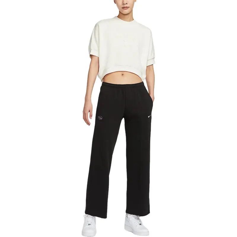 Nike Sportswear Collection Women's Crew Neck Short Sleeve Cropped French Terry Top-2