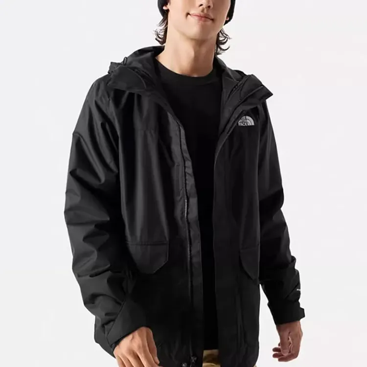 THE NORTH FACE Waterproof And Windproof Windbreaker Jacket Men's Black Comes With Shopping Bag-3