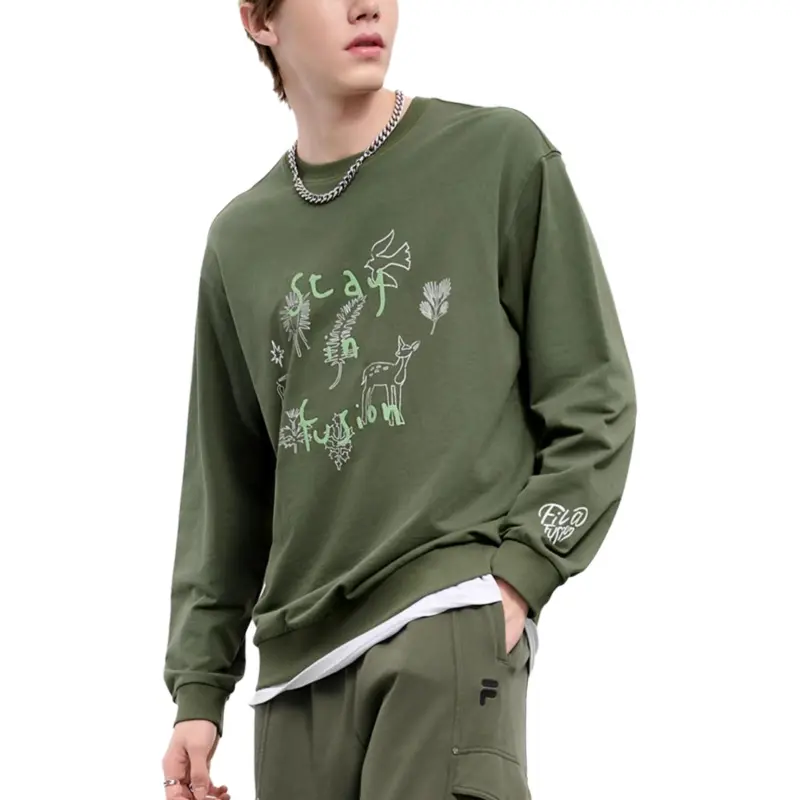 FILA FUSION Sweatshirt Unisex Crab Shell Gray-2