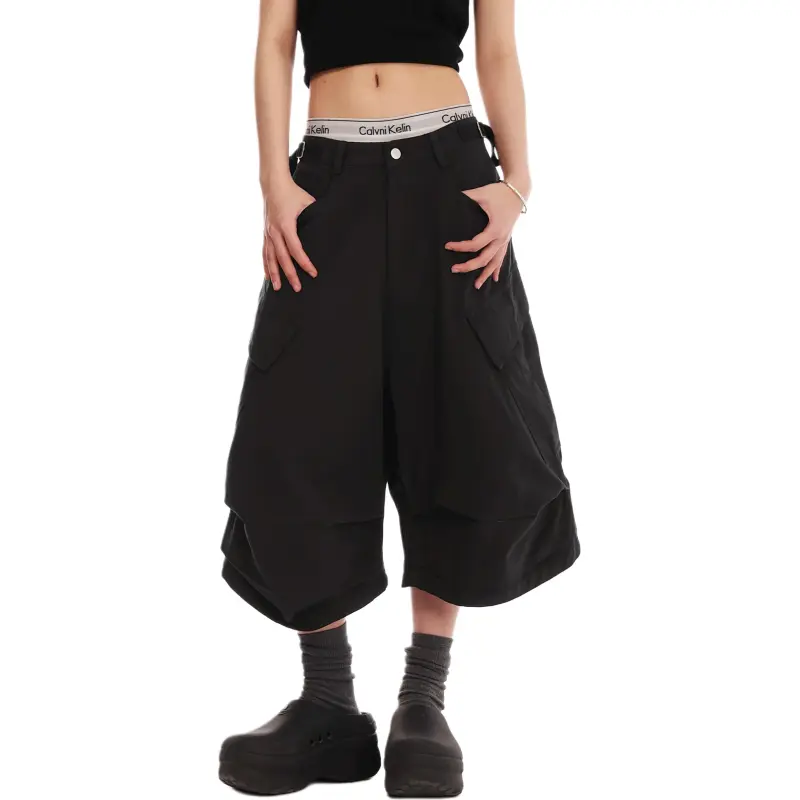VINMUK Cargo Shorts Unisex Black-3