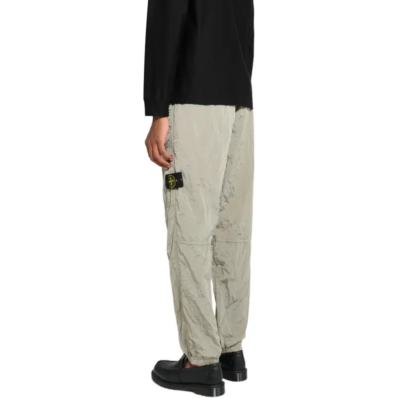 STONE ISLAND Logo Patch Straight Leg Trousers-4