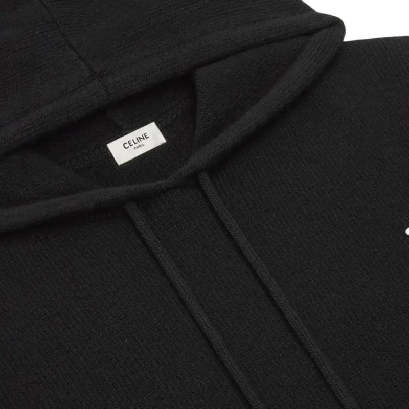 CELINE Triomphe Hooded Sweater In Cashmere Wool-2