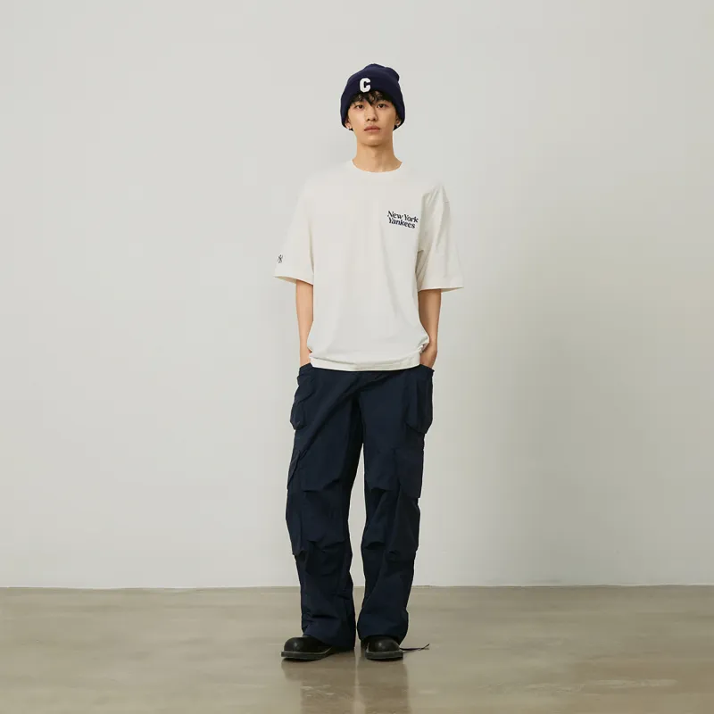 MLB Drop Shoulder Sleeve T-Shirt Unisex White-3