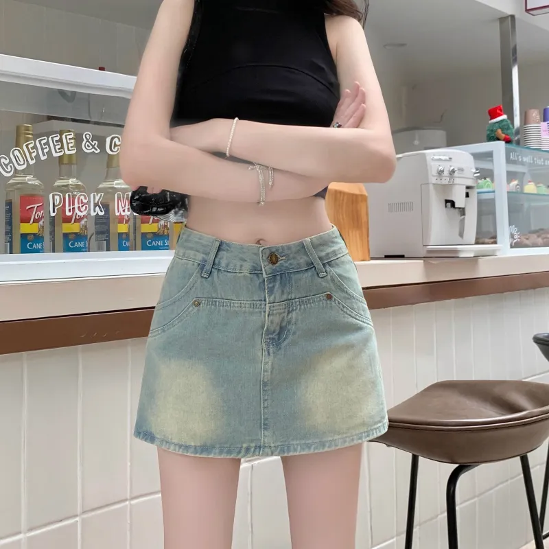 Shuhao Bai Denim Shorts Women's Blue-10