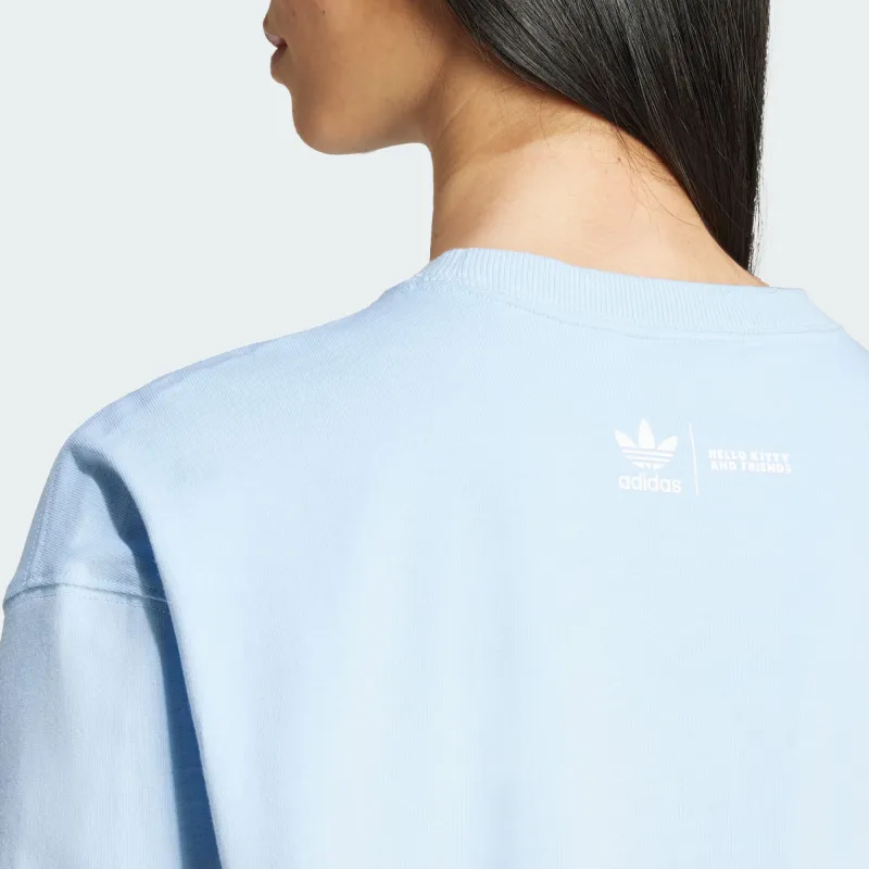adidas originals X Hello Kitty Cinnamoroll Graphic Oversized Tee 'Clear Sky'-5