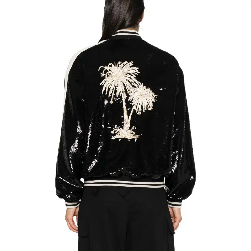 PALM ANGELS Sequinned Bomber Jacket-4