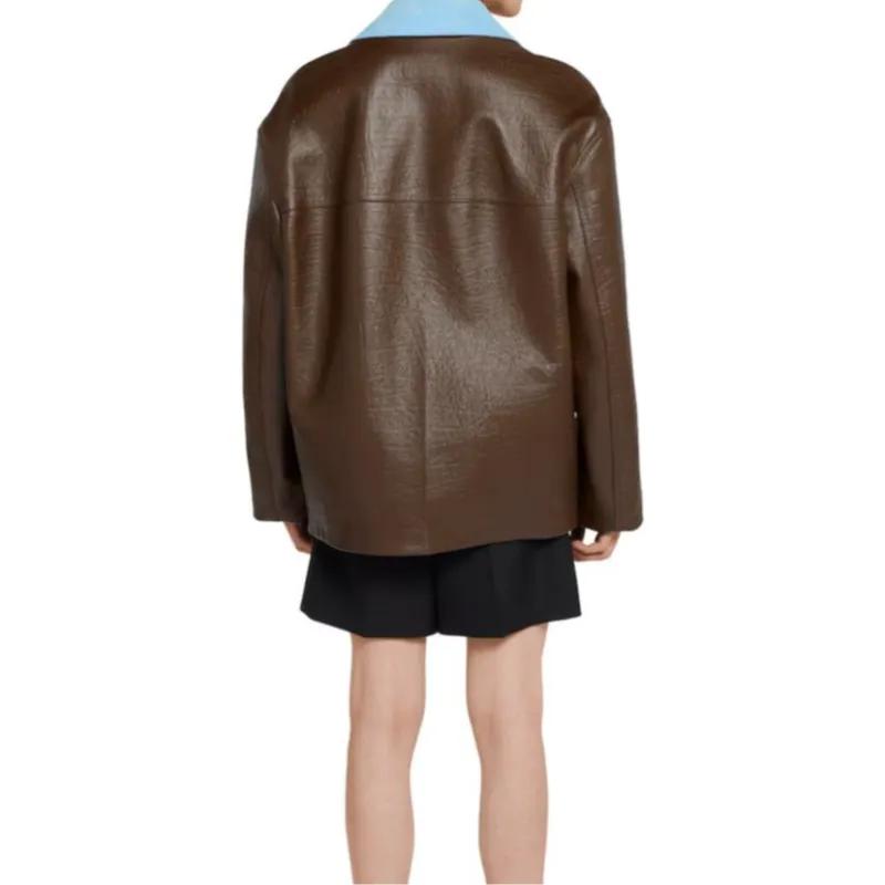 GUCCI SS25 Leather Jacket Men's Dark Brown-3