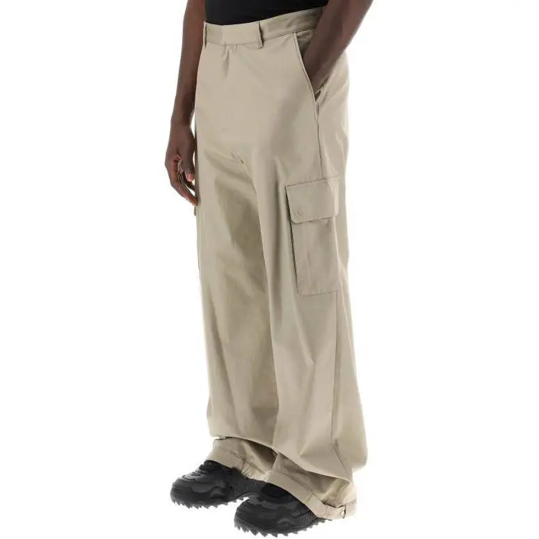 OFF WHITE Mid Rise Wide Leg Trousers-3