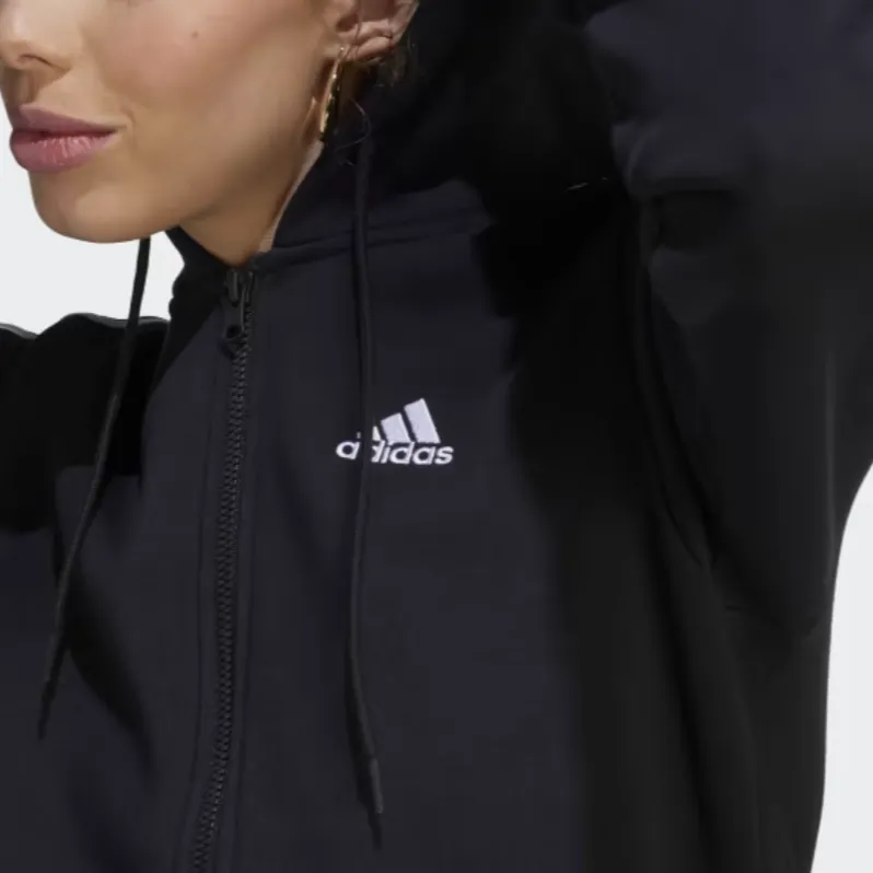Adidas Free Shipping With AdiClub Essentials 3 Stripes Full Zip Fleece Hoodie-4