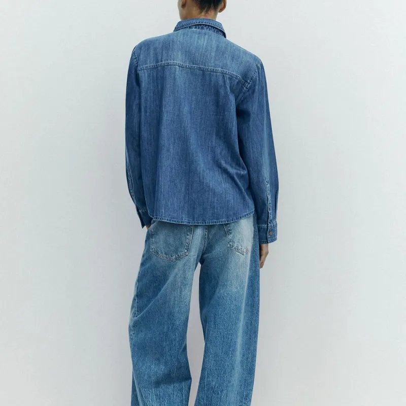 ZARA Trf Shirts Women's Blue-2